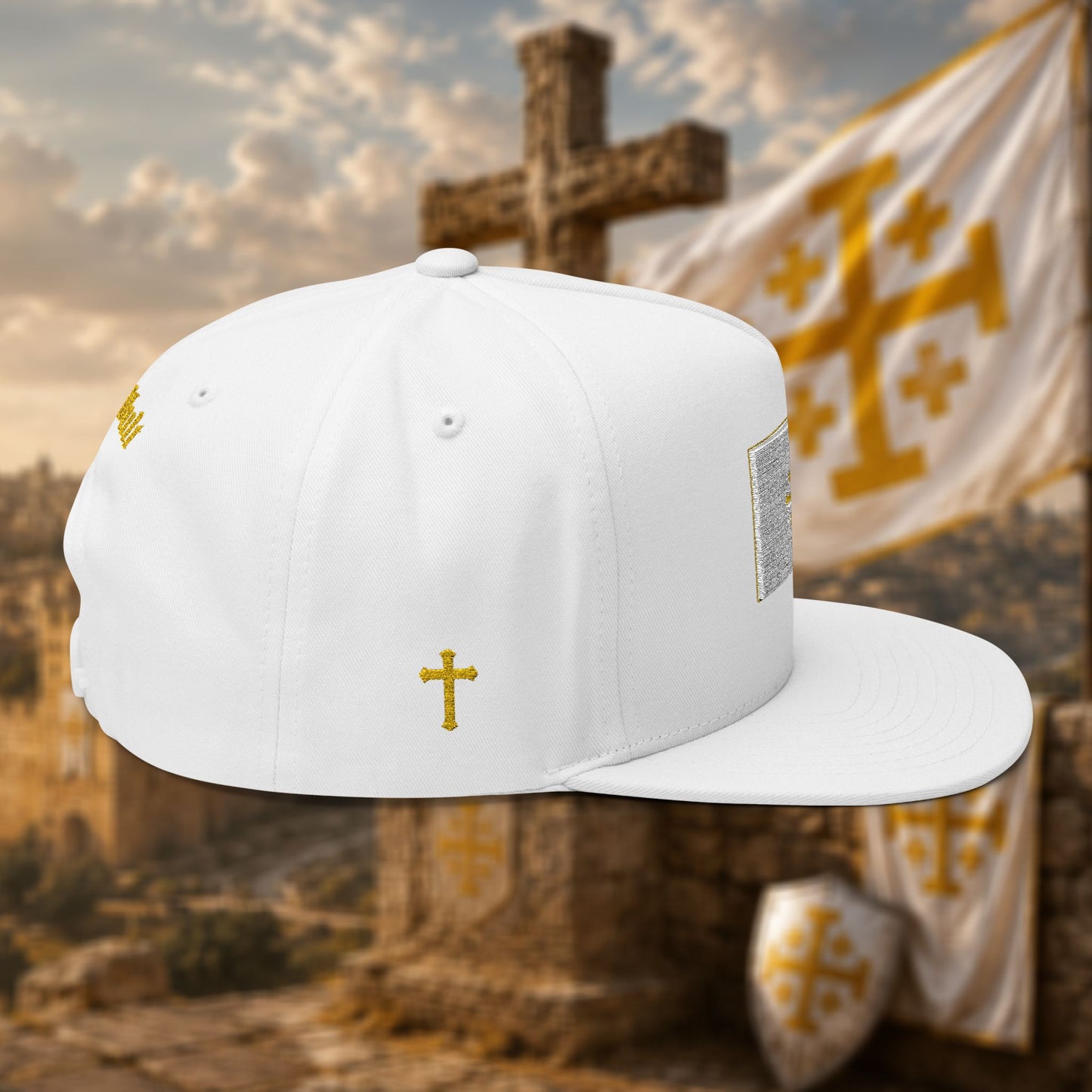 The Holy Land - Premium White Snapback Cap